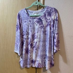 Women Medium Casual Spring 3/4 Sleeve Blouse Top